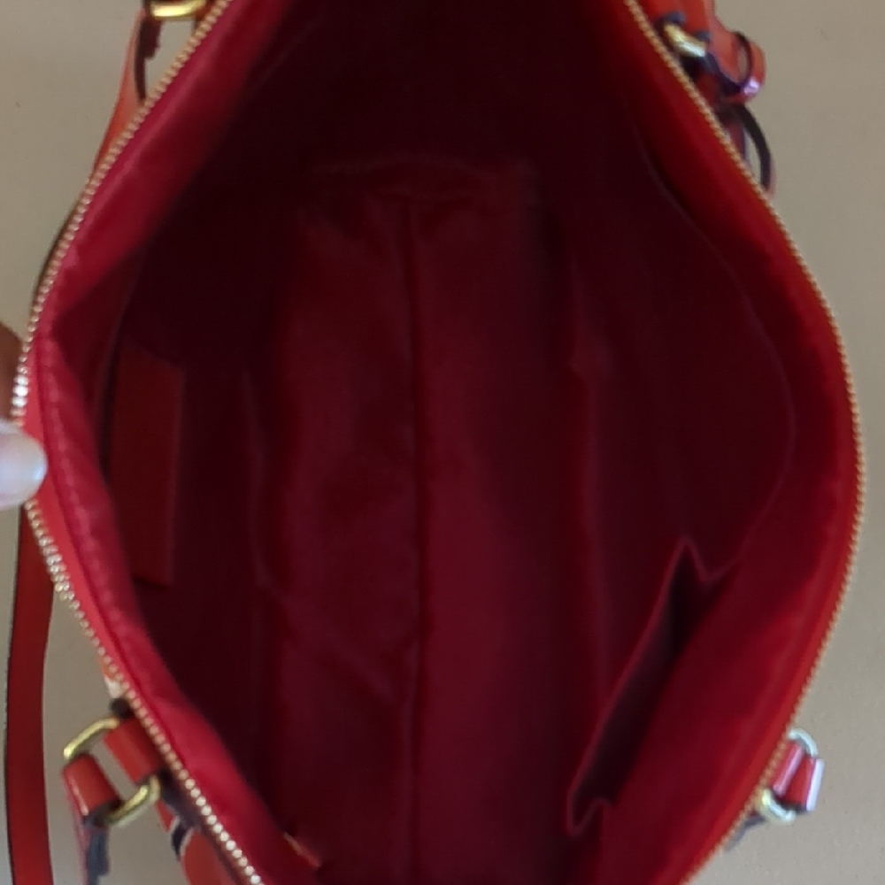 Coach Red and Black Floral Shoulder Bag - Picture 6 of 8